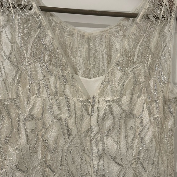 Kay Unger Sleeveless Tweed Dress Black Cream Size 8 - Picture 9 of 12